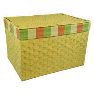 Vingo Úložný box s víkem žlutý Rozměry (cm): 32x21, v. 24