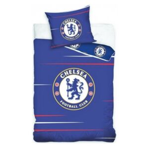 Carbotex • Bavlněné ložní povlečení FC Chelsea - motiv Red Lines - 70 x 80 cm + 140 x 200 cm - 100% bavlna - Oficiální produkt FC Chelsea