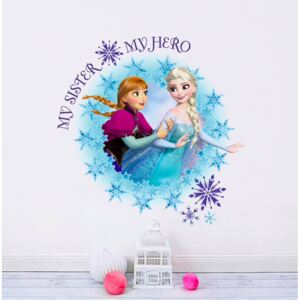 Samolepka na zeď "Elsa a Anna 2" 50x50cm