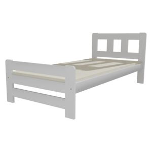 Dřevěná postel VMK 10D 90x200 borovice masiv BÍLÁ