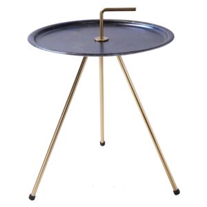Noble Home Odkládací stolek Cevero, 42 cm, modrá, zlatá