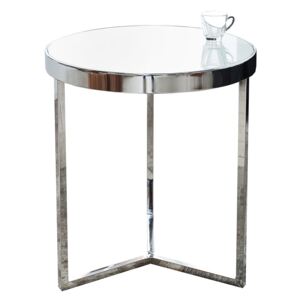 Noble Home Odkládací stolek Lomban, 50 cm, chrom, bílá