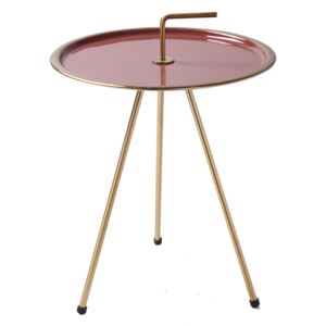Noble Home Odkládací stolek Cevero, 42 cm, červená, zlatá