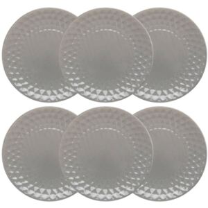 Florina Sada keramických dezertních talířů Diamond 19,5 cm, 6 ks. šedá