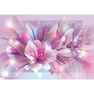 Fototapeta, Tapeta Flowers Modern Pink And Purple, (254 x 184 cm)