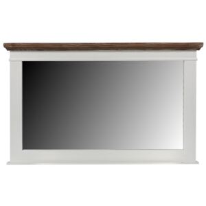 Dřevěné zrcadlo - bílé (98,5x60 cm) velikost