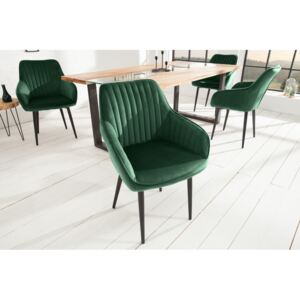 Jídelní židle Monroe - smaragdově zelená, samet / 39526