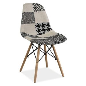 Židle SIMON B buk/patchwork