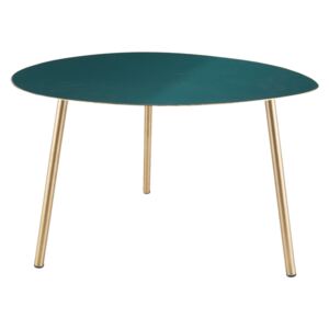 Select Time Zelený konferenční stolek Voalo M, zlatá podnož