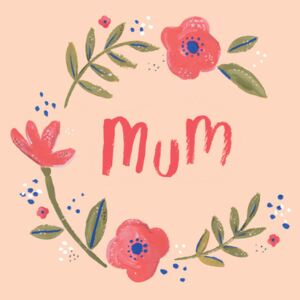 Ilustrace Mum floral wreath, Laura Irwin