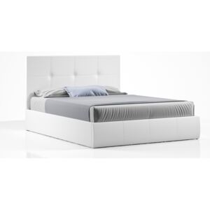 Čalouněná postel TWIST 160x200 bílá, s úložným prostorem