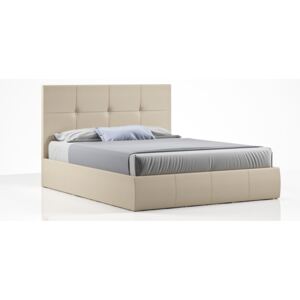 Čalouněná postel TWIST 140x200 krémová, s úložným prostorem