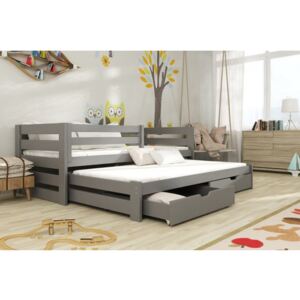 Dřevěná postel s přistýlkou Aaron 90x200 popelová