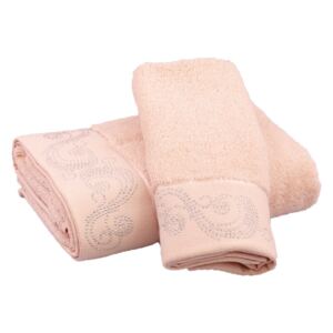 Vesna | Set ručníků s kamínky 50x100cm a 30x50cm růžový