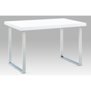 Jídelní stůl 120 x 75 cm v kombinaci bílý lesk a chrom A770 WT AKCE