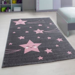 Dětský koberec Kids 610 pink Kulatý průměr 120 cm