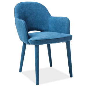 Jídelní židle čalouněná potahovou látkou v modré barvě KN910