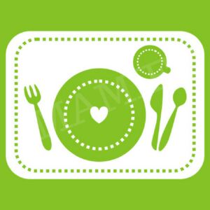 Magnet - Hlavní jídlo & prostřít stůl Jasně zelená