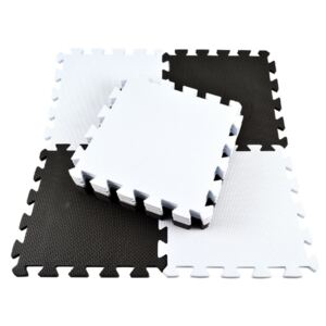 Podlahové pěnové puzzle Černobílé - 10 kusů