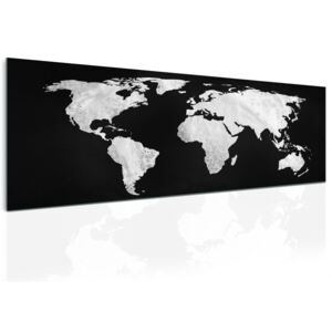 Obraz černobílá mapa světa (150x60 cm) - InSmile ®