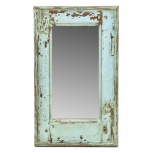 Zrcadlo v rámu, starý teak, antik patina, 30x50x3cm