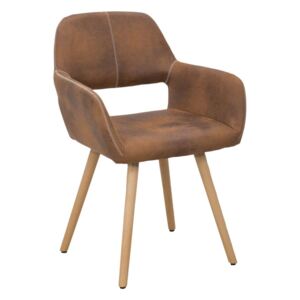 Designové křeslo Mauro Ferretti Metro 56x56x82 cm, hnědá/přírodní
