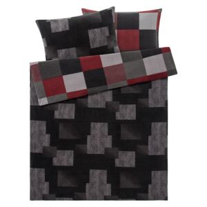 MERADISO® Fleecové ložní prádlo, 240 x 220 cm (káro/červená)