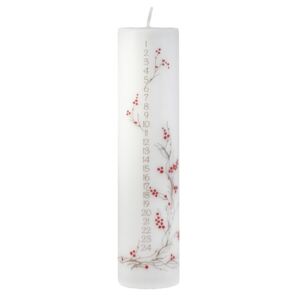 Bílá adventní svíčka Unipar Calendar Natur, doba hoření 98 h