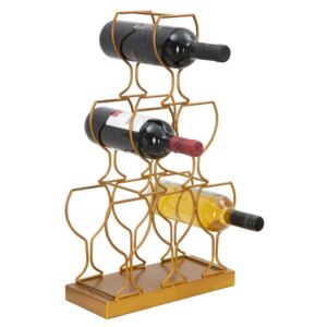 Kovový zlatý stojan na víno Mauro Ferretti Lima 6 lahví 31x12,7x53 cm