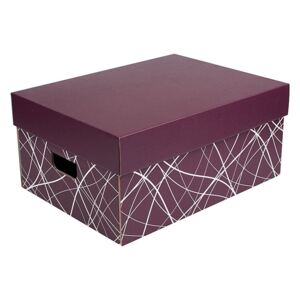 Úložná krabice komplet 430x300x200 mm, vínová, dno se vzorem