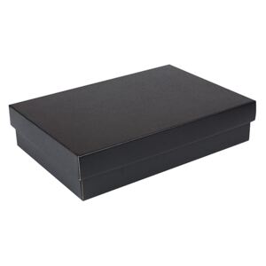 Dárková krabice s víkem 380x270x90/35 mm, černo-šedá matná