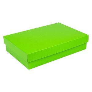 Dárková krabička s víkem 355x250x80/35 mm, zelená matná