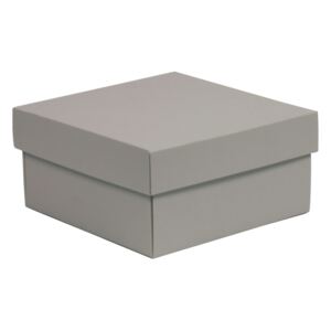Dárková krabička s víkem 200x200x100/40 mm, šedá