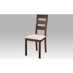 Dalenor Jídelní dřevěná židle Horizont, ořech/krémová Barva: krémová