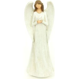 Šedobílý dekorativní andílek
