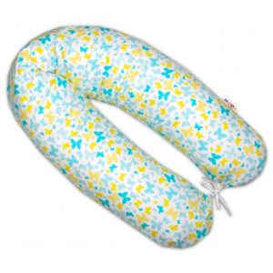 Baby Nellys Kojící polštář - relaxační poduška - Motýlci žlutí, modří