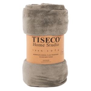 Tmavě šedá mikroplyšová deka Tiseco Home Studio, 220 x 240 cm