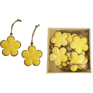 Kovové květy žluté, 10 ks