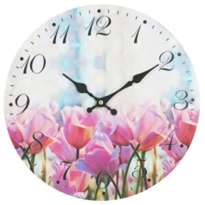 Goba Nástěnné hodiny Tulipány, 34 cm