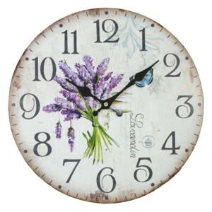 Goba Nástěnné hodiny Lavender, 34 cm