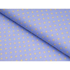 Škodák Bavlněná látka MESTRAL vzor ME-26 Žluté puntíky na modrém - šířka 140cm