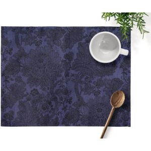 Škodák Bavlněné prostírání na stůl MESTRAL vzor ME-17 Květiny na inkoustově modré - 30 x 40 cm