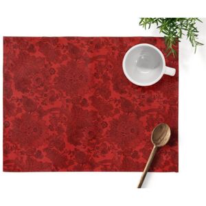 Škodák Bavlněné prostírání na stůl MESTRAL vzor ME-15 Květiny na červeném - 30 x 40 cm