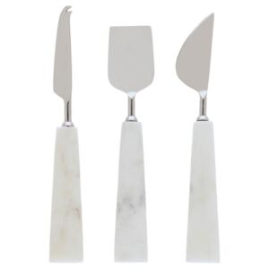 Sada tří bílých mramorových nožů na sýr LaForma Bluma