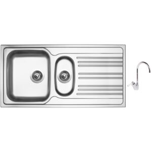 Nerezový dřez Sinks STAR 1000.1 V 0,6mm matný + Dřezová baterie Sinks RETRO 54 lesklá