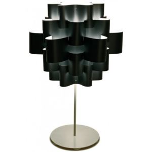 Karboxx 05TVBK50S Sun, designová stolní lampička z černého textilu, 1x16W LED E27, výška 71cm