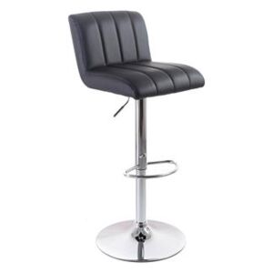 G21 Barová židle Malea koženková, prošívaná black - 2. jakost