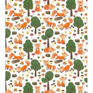 Bavlna tisk - lišky v lese