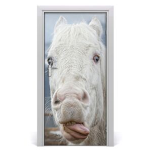 Samolepící fototapeta na dveře Šílený bílý kůň