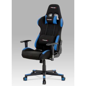 Autronic - Kancelářská židle, modrá-černá látka, houpací mech, plastový kříž - KA-F02 BLUE